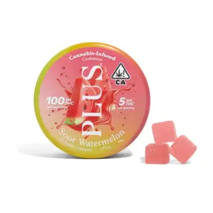 PLUS | Uplift Sour Watermelon Gummies – 100mg